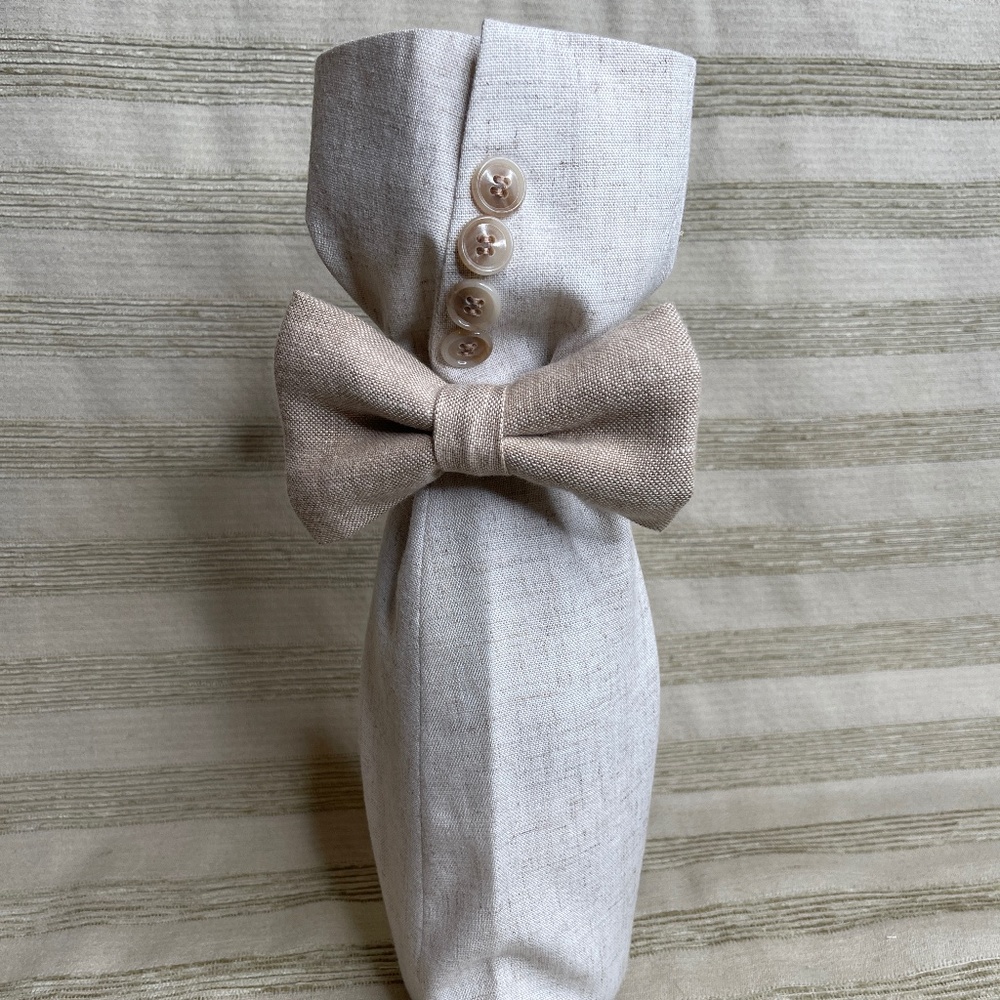 Handcrafted Wine or Liquor Bottle Gift Bag Made From Jacket and Tie